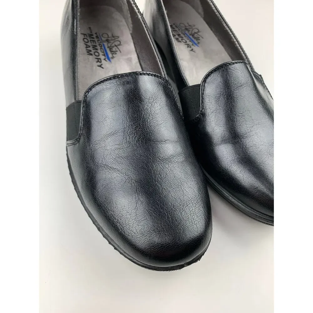 Lifestride Velocity Isabelle Wedge Loafers Black Comfort Shoes Women's 7.5